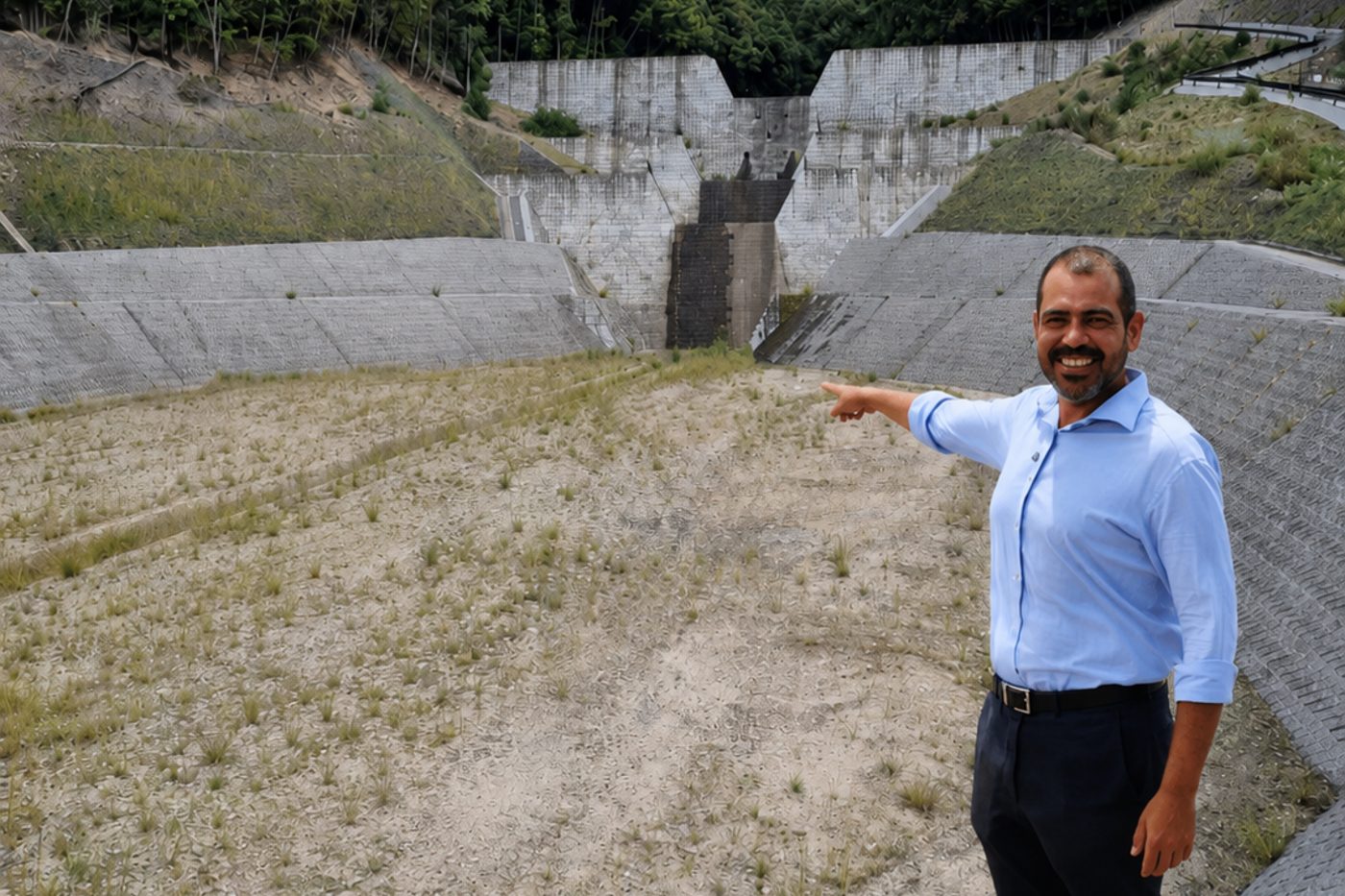 Obra de contenção de encosta